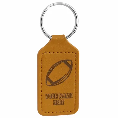Durable Debossed Tag Leather Keychain