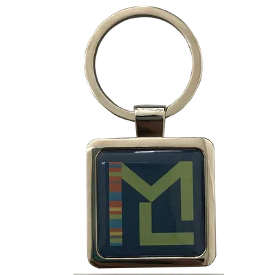 Custom Epoxy Square Metal Keychain