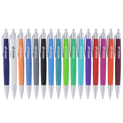 Field Retractable Plastic Ball Pen - Front & Back