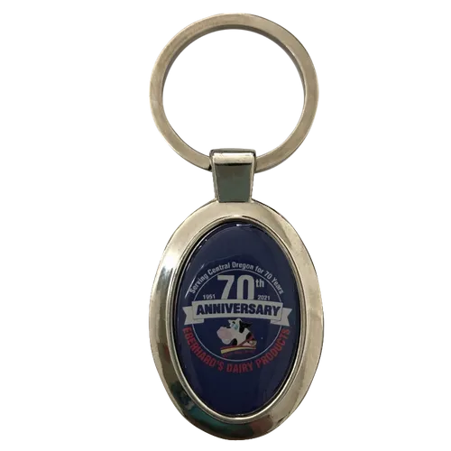 Oval Aluminum Two Sided Sublimation Keychain - 2.5